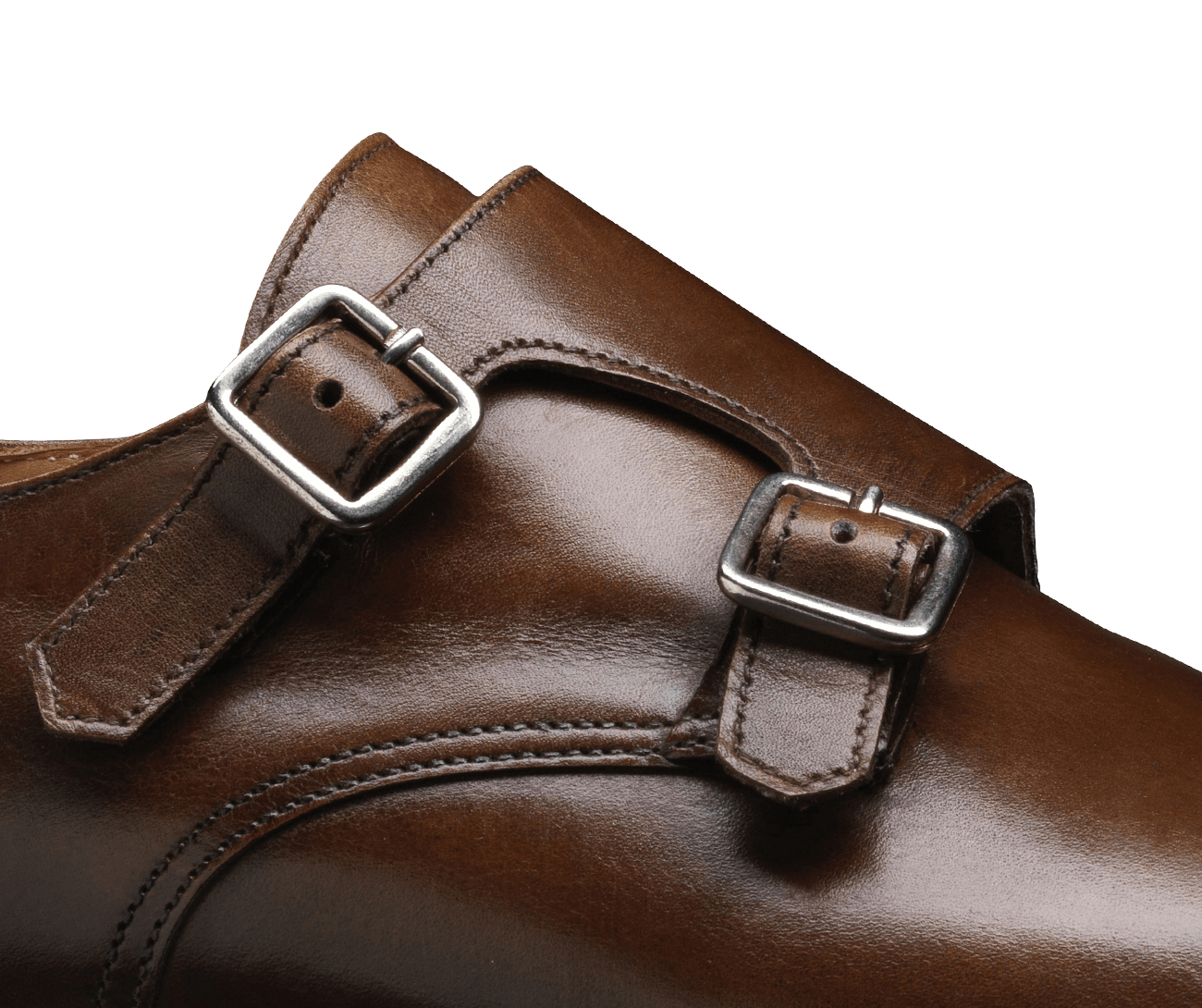 Lowndes Double Monk Shoe – Dark Brown Burnished Calf | Leather Sole | Pellevista