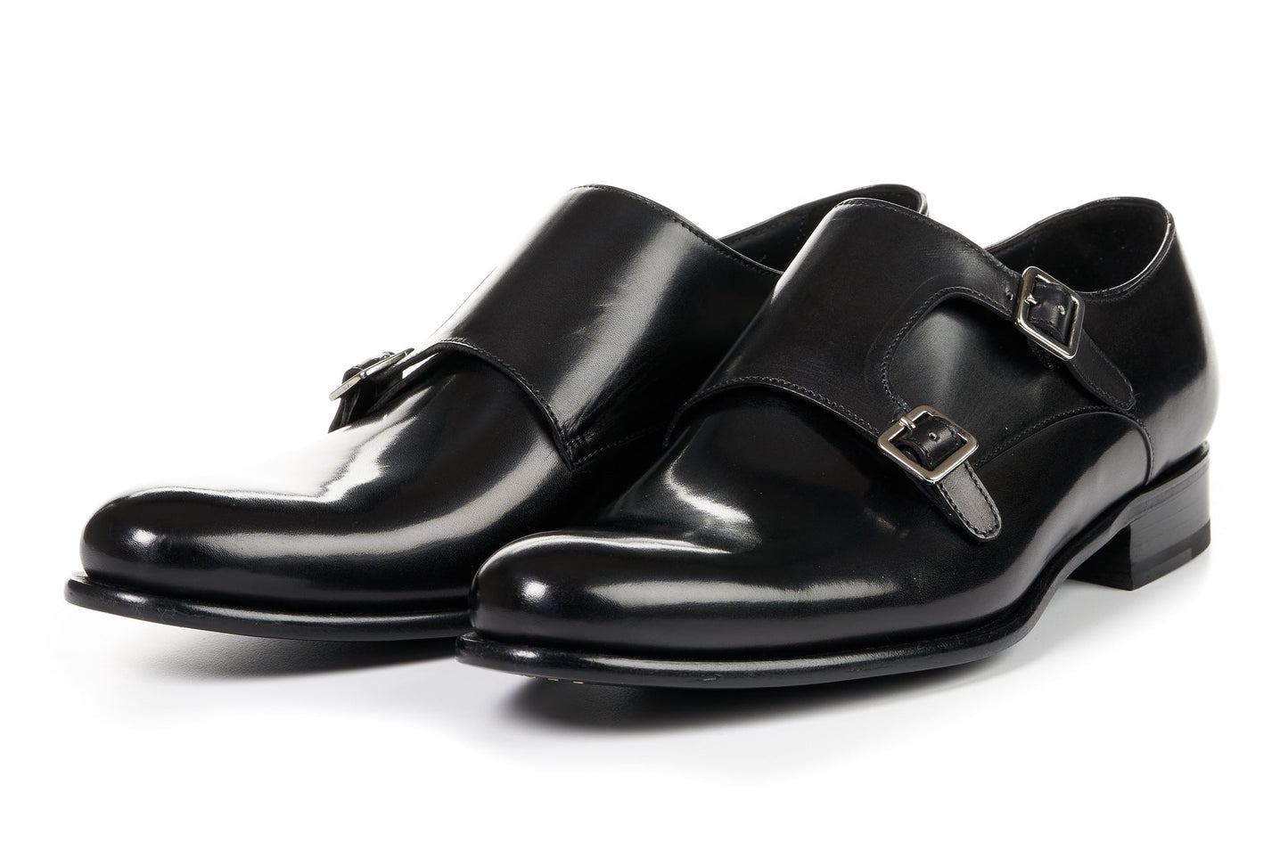 The Poitier Double Monk Strap - Nero