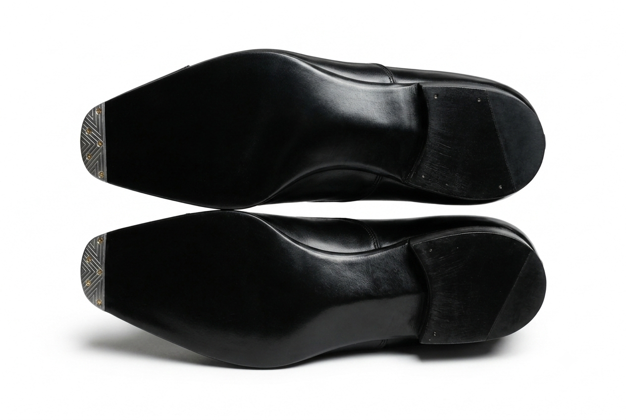 Black Calf Leather Cap Toe Oxford Dress Shoes for Men