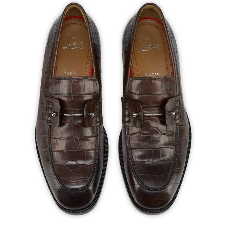Loafers - Crocodile embossed patinated calf leather - Cosme - Men