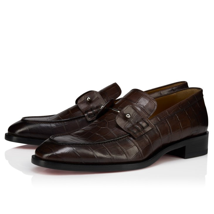 Loafers - Crocodile embossed patinated calf leather - Cosme - Men
