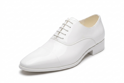 Men's White Patent Leather Wedding Shoes — Handmade | PelleVista