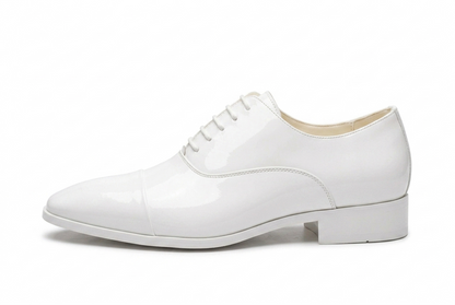 Men's White Patent Leather Wedding Shoes — Handmade | PelleVista