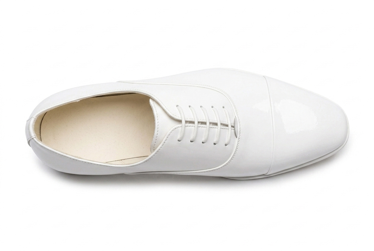 Men's White Patent Leather Wedding Shoes — Handmade | PelleVista