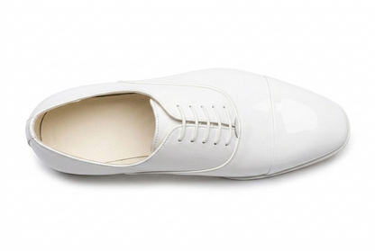 Men's White Patent Leather Wedding Shoes — Handmade | PelleVista