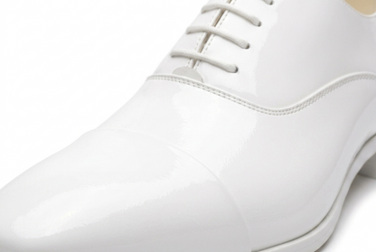 Men's White Patent Leather Wedding Shoes — Handmade | PelleVista