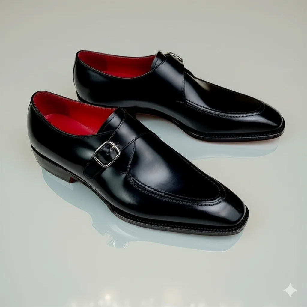 Christian Louboutin business loafer monk strap red sole