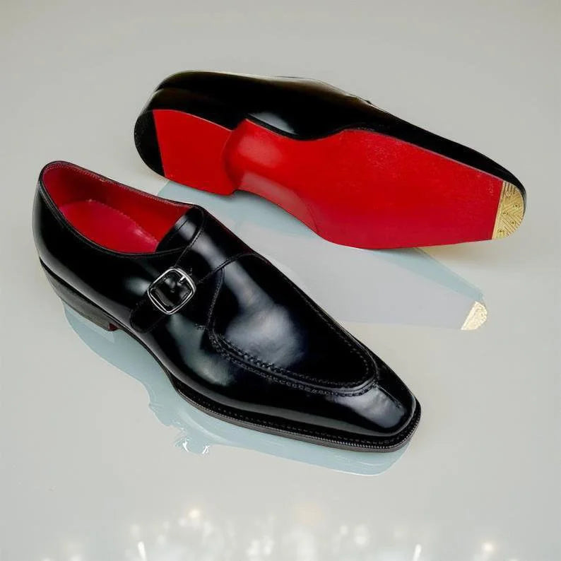 Christian Louboutin business loafer monk strap red sole