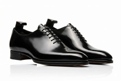Men's Handmade Black Leather Wholecut Oxford Dress Shoes | PelleVista