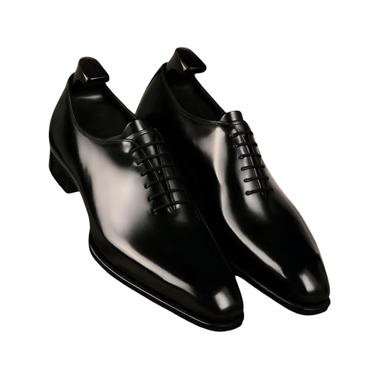Men's Handmade Black Leather Wholecut Oxford Dress Shoes | PelleVista
