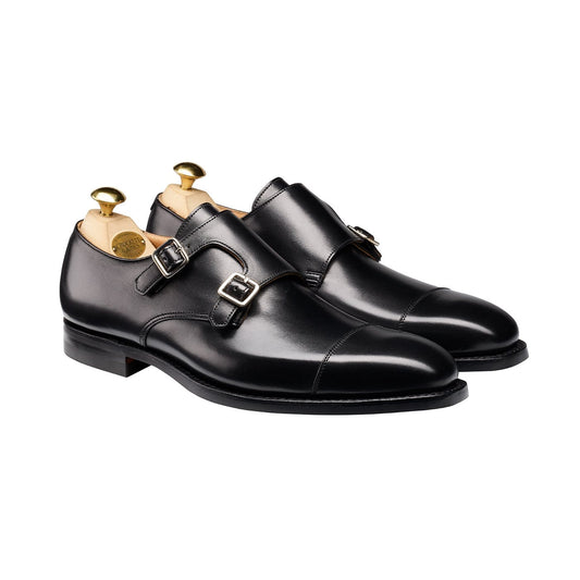 Lowndes Double Monk Shoe – Black Calf Leather | City Sole | Pellevista