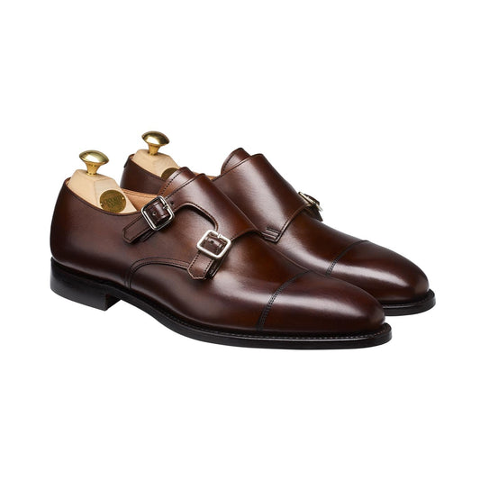 Lowndes 4 Double Monk Shoe – Dark Brown Burnished Calf | City Sole | Pellevista