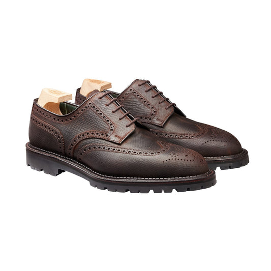 Pembroke Dark Brown Hatch Grain Rough-Out Suede