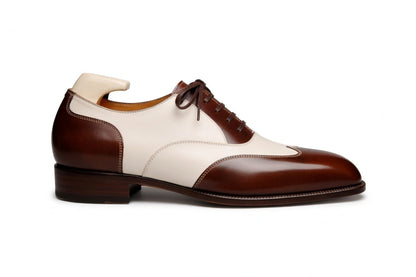 Men’s Wingtip Oxfords – Brown & White Two-Tone