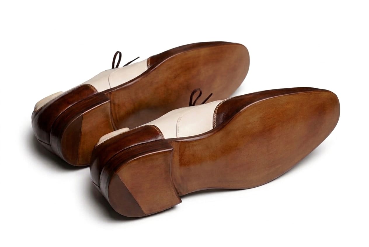 Men’s Wingtip Oxfords – Brown & White Two-Tone