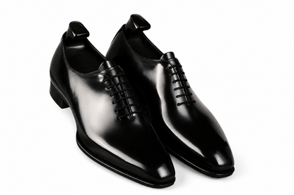 Men's Handmade Black Leather Wholecut Oxford Dress Shoes | PelleVista