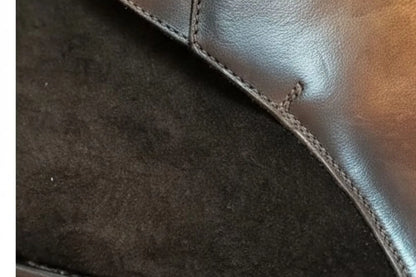 PelleVista Handcrafted Men's Jodhpur Boots | Two-Tone Leather & Suede with Gold Buckle