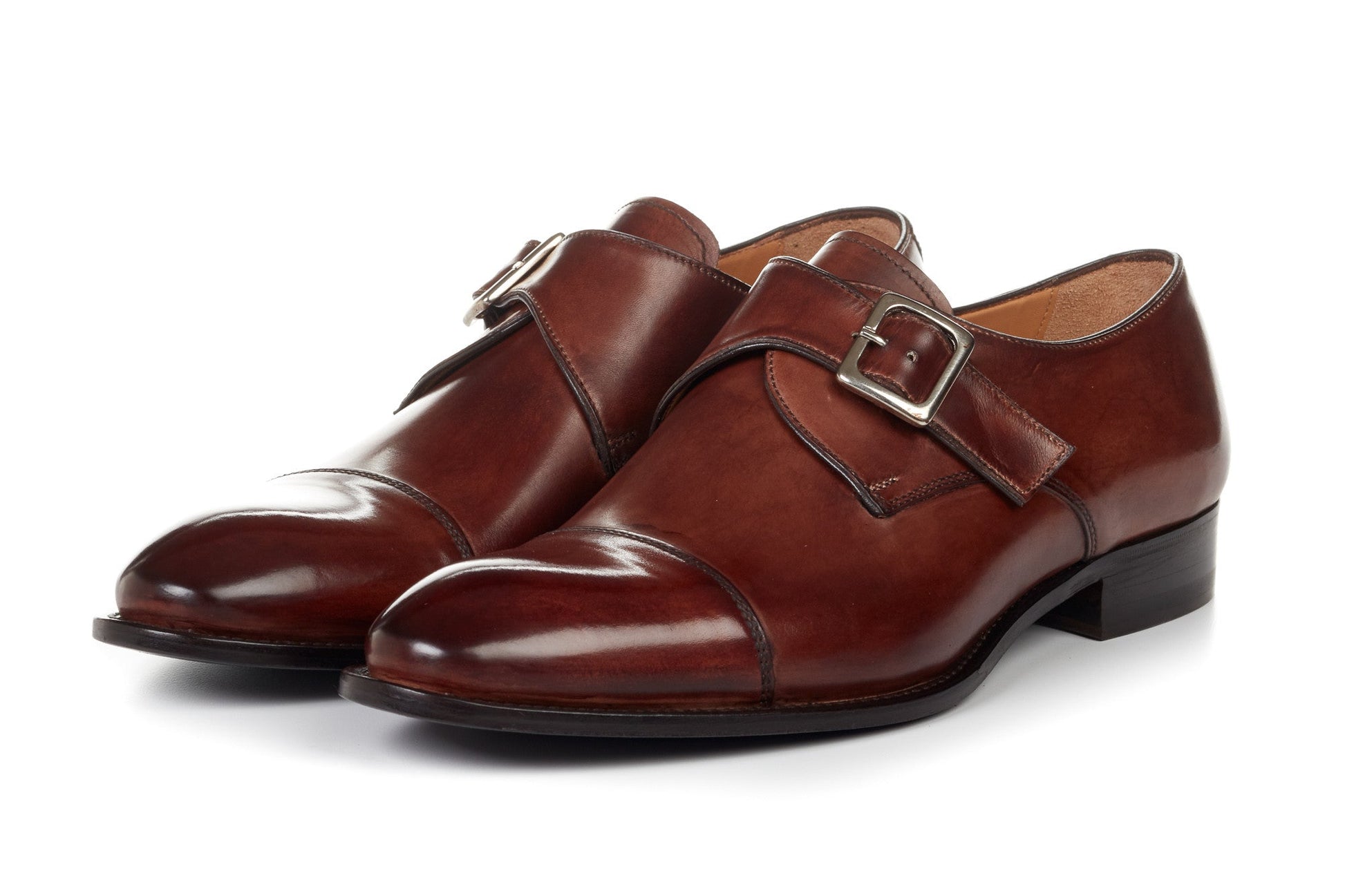 The Olivier Single Monk Strap - Brown PelleVista The Olivier Single Monk Strap - Brown PelleVista